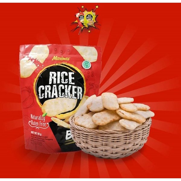 Rice Cracker Marifood Gluten Free BBQ 50 gram