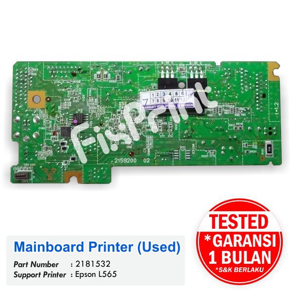 Mainboard Motherboard Printer Epson L565 l565  Logic Board Printer Epson L565 Original  Bekas