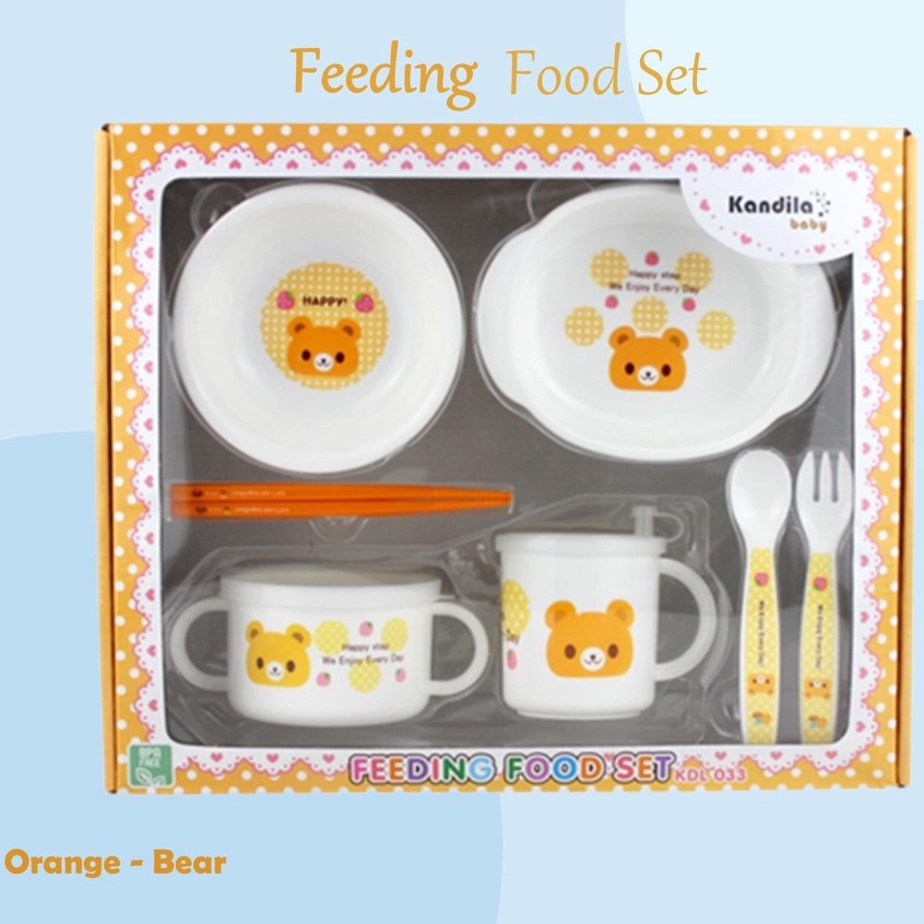 KANDILA FEEDING FOOD SET / KDL 033 / peralatan piring sendok mangkuk makan bayi