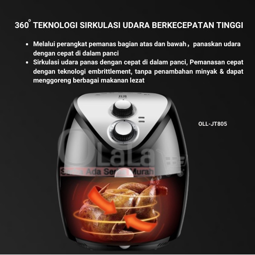 Air Fryer 2Liter Mesin Penggoreng Tanpa Minyak OLL-JT805-2L