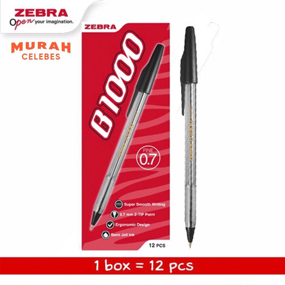 

Pulpen ZEBRA B1000 Semi Gel Ink 0.7mm - 1 Lusin (12 pcs)