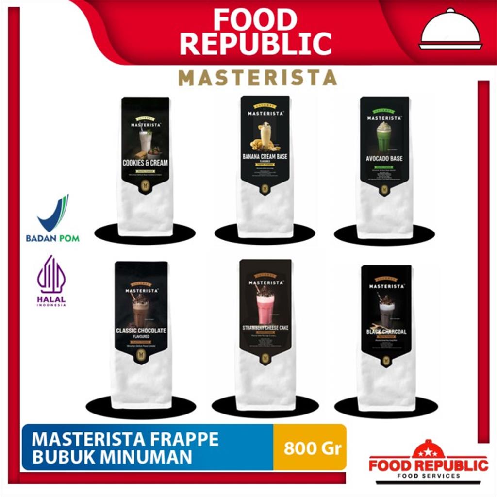 

Masterista Minuman Bubuk Frappe Powder Chocolate Strawberry Charcoal Cookies Banana Avocado Base 800 gr