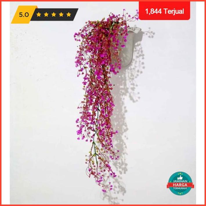 Dekorasi Rumah Bunga Plastik Hiasan Artificial Flower Tanaman Rambat Daun Ungu Limited