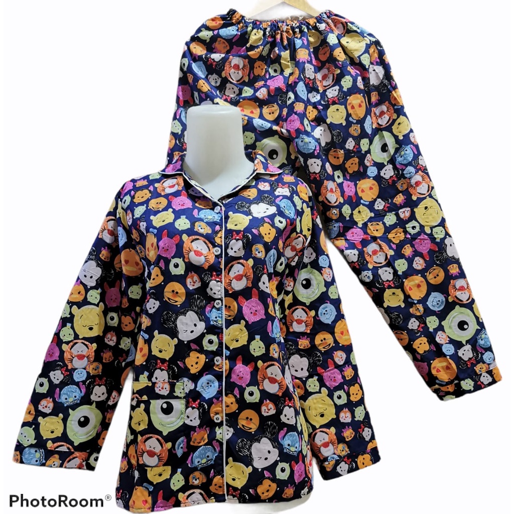 LFF - Piyama PP Dewasa Baju Tidur motif Kartun Fit to XL-tsum2 navy