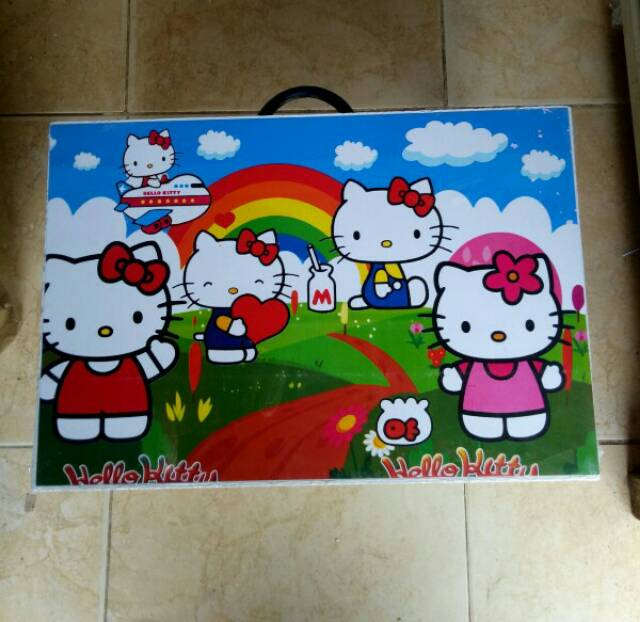 meja belajar anak lipat bahan besi dan kayu