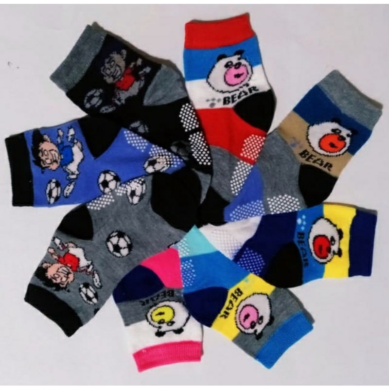 (6PASANG)RANDOM KAOS KAKI ANAK ANAK  UMUR 6 BULAN SAMPAI 2 TAHUN MOTIF COWOK CEWEK UNISEX