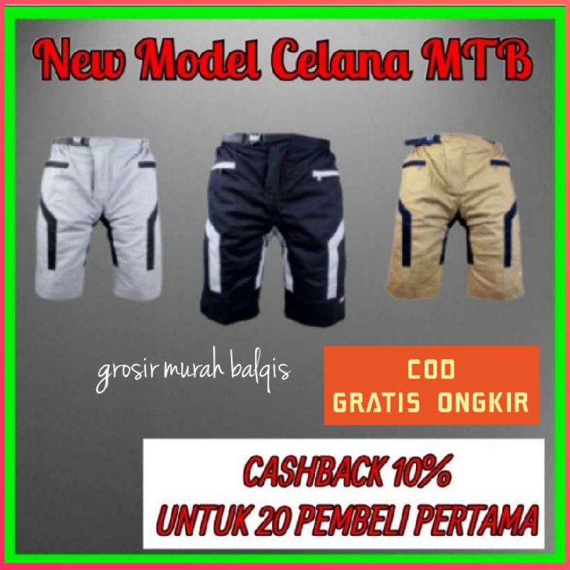 Jumbo big size celana pendek sepeda gowes mtb padding untuk bersepeda