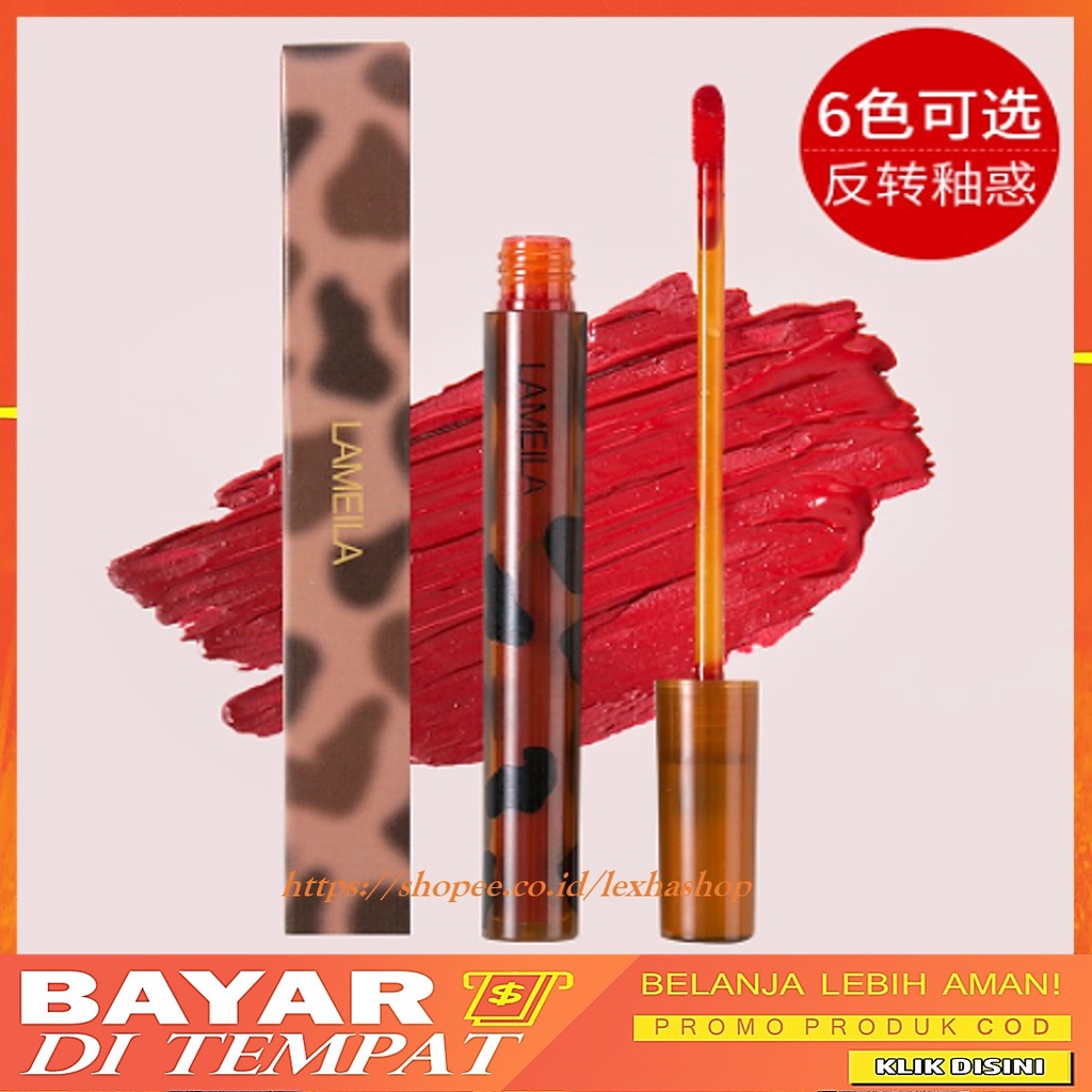 Lameila Lip Glaze Tahan Air Sweat Proof Anti Lengket 6 Warna DJ 1046