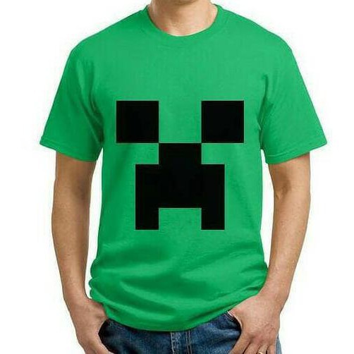 KAOS MINECRAFT MONSTER CREEPER KATUN COMBED 30S