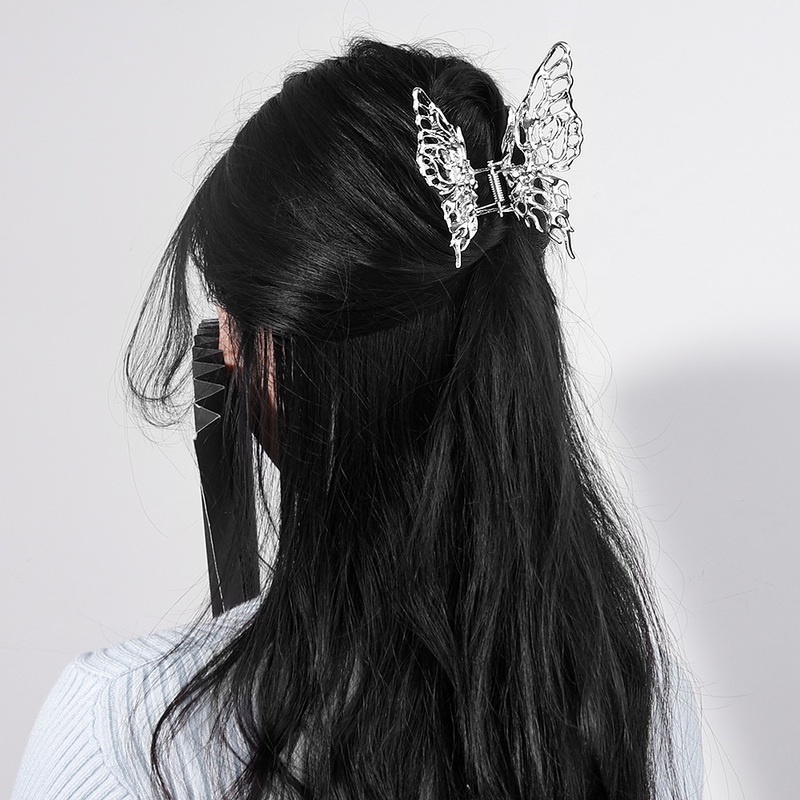 Jepit Rambut Model Butterfly Hollow Bahan Metal Gaya Korea Untuk Wanita