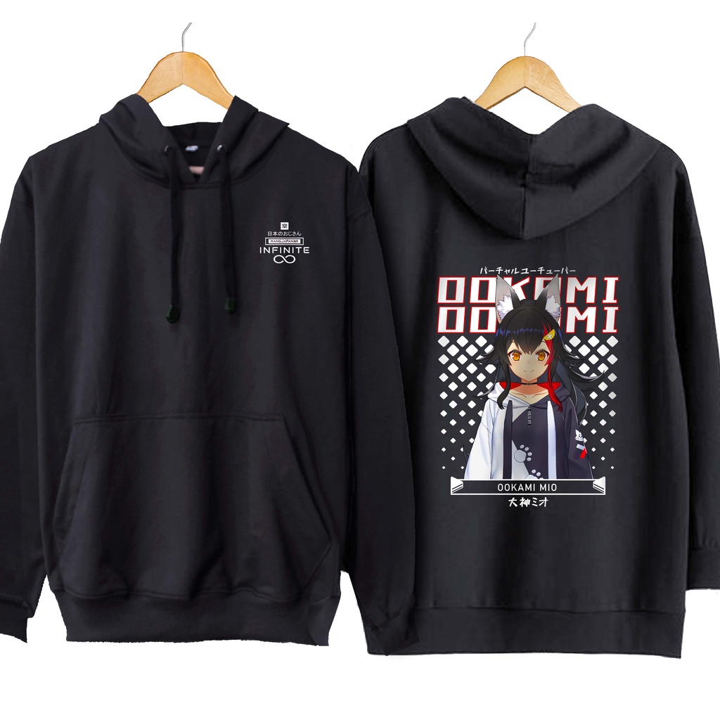 Jaket hoodie jumper infinite vtuber OOKAMI MIO - HOLOLIVE JP material cotton fleece