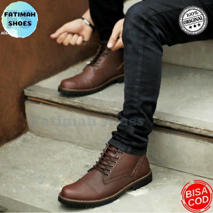 Sepatu Boots Formal Kerja kantor Pria FATIMAHSHOES Kulit Pria