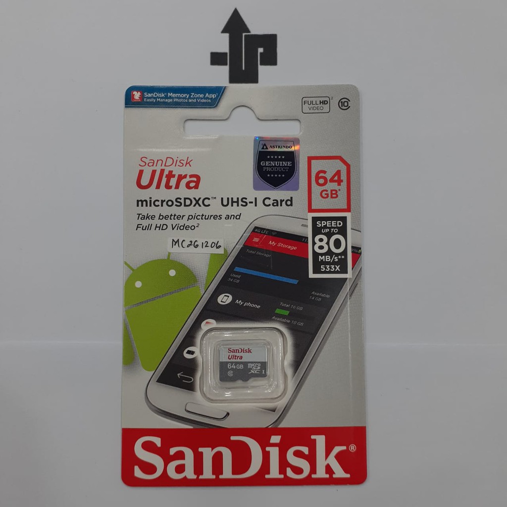 Sandisk Ultra MICRO-SD 64GB Class 10