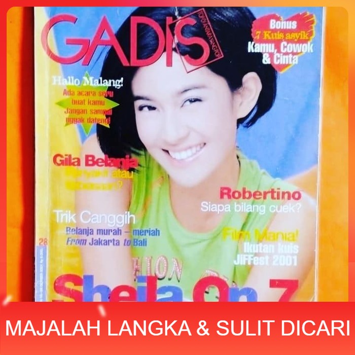 Majalah GADIS No.28 Okt 2001 Cover DIAN SASTROWARDOYO Langka