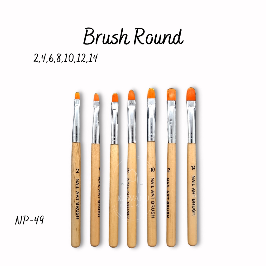 Brush Round Kayu size 2,4,6,8,10,12,14 NP-49