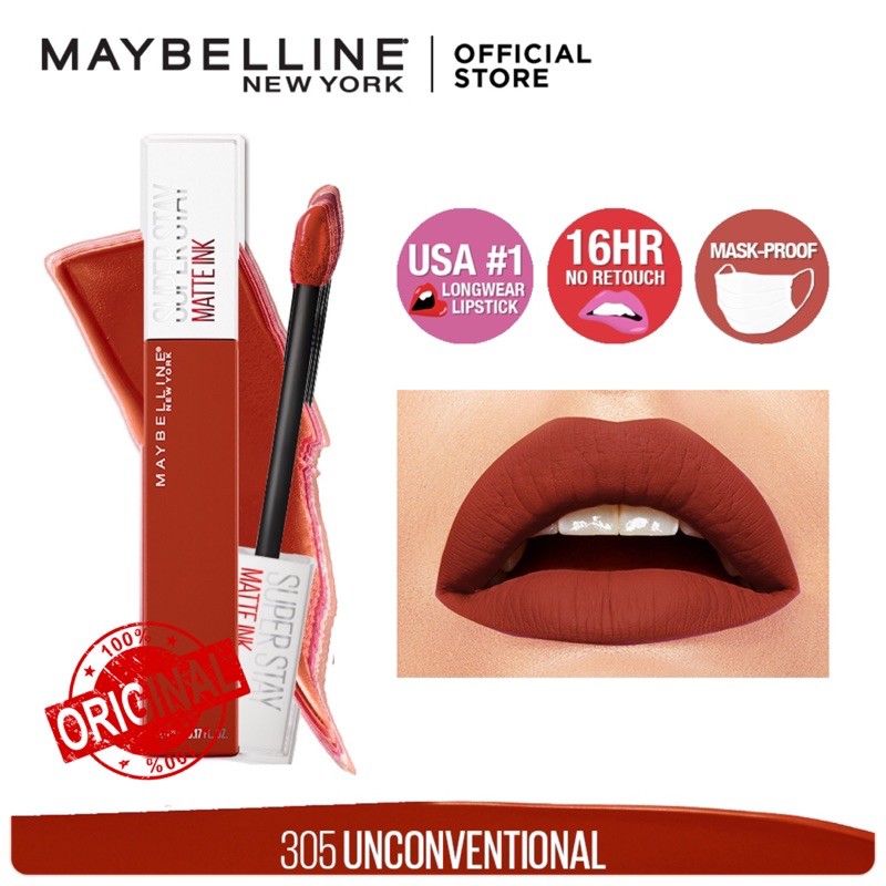 MAYBELLINE SUPERSTAY Matte Ink - 305 UNCONVENTIONAL | ❤ jselectiv ❤ Lip Cream Tahan 16 Jam MAYBELLINE - ORI✔️BPOM✔️MURAH✔️COD✔️