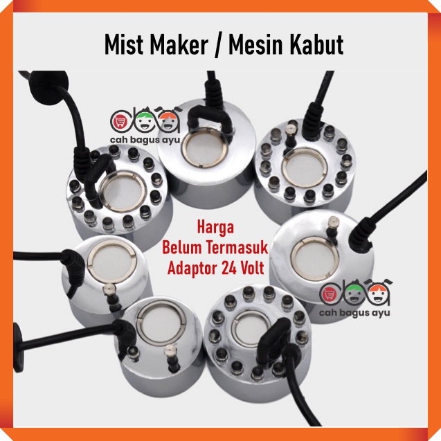 Mist Maker Stenlis Tanpa Adaptor Mesin Kabut Stainless Steel Lampu Led Non Led Uap Embun Aquarium