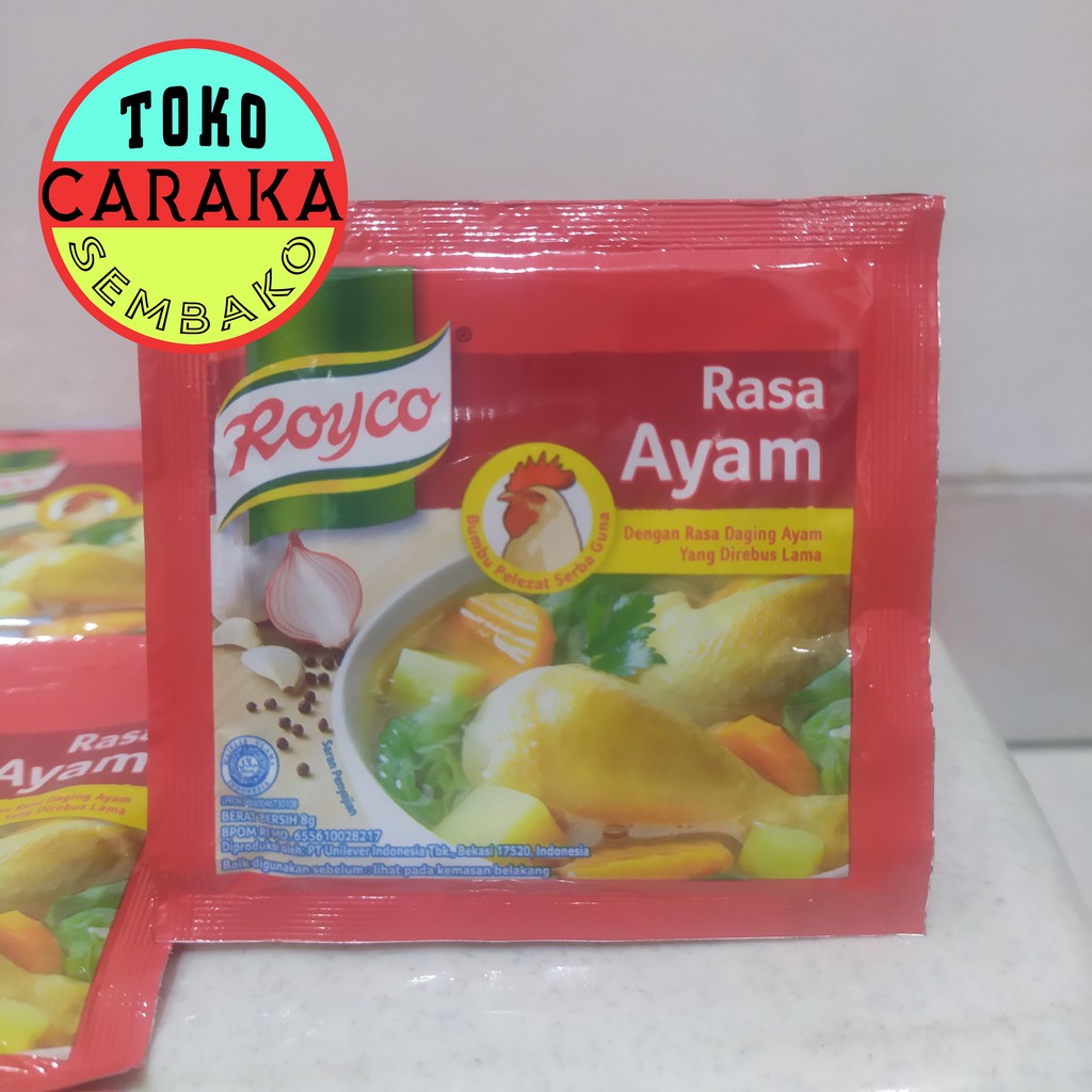 

Royco Ayam Bumbu Penyedap Kaldu Rasa Makanan 8g - Sachet Saset