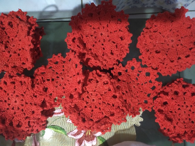 Suvenir Pernikahan / Tatakan Gelas Murah / Tatakan Gelas Rajutan / Handmade / Grosiran