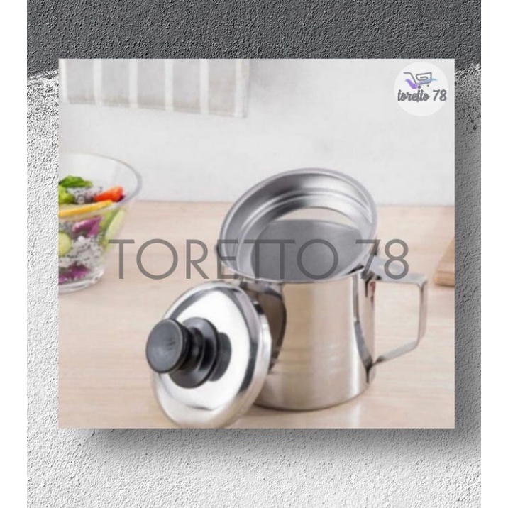 Saringan Minyak Stainless Steel Sisa Minyak Goreng Oil Pot Saringan Minyak Goreng