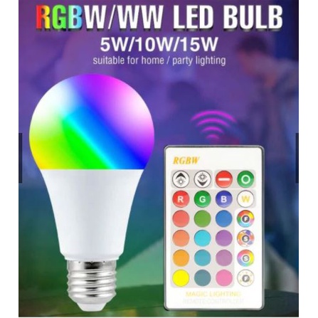 Lampu LED 7w RGB Berubah Warna Free Remot Control Warna Warni 16 Multi Color Bohlam Tidur Hias 7Watt Kelap Klip Tumbler Disco Strobo Disko Dekorasi Biasa Remote Kontrol Original Bisa Ganti Warna Bahan ABS anti pecahTermurah Berkualitas Kurnia Group