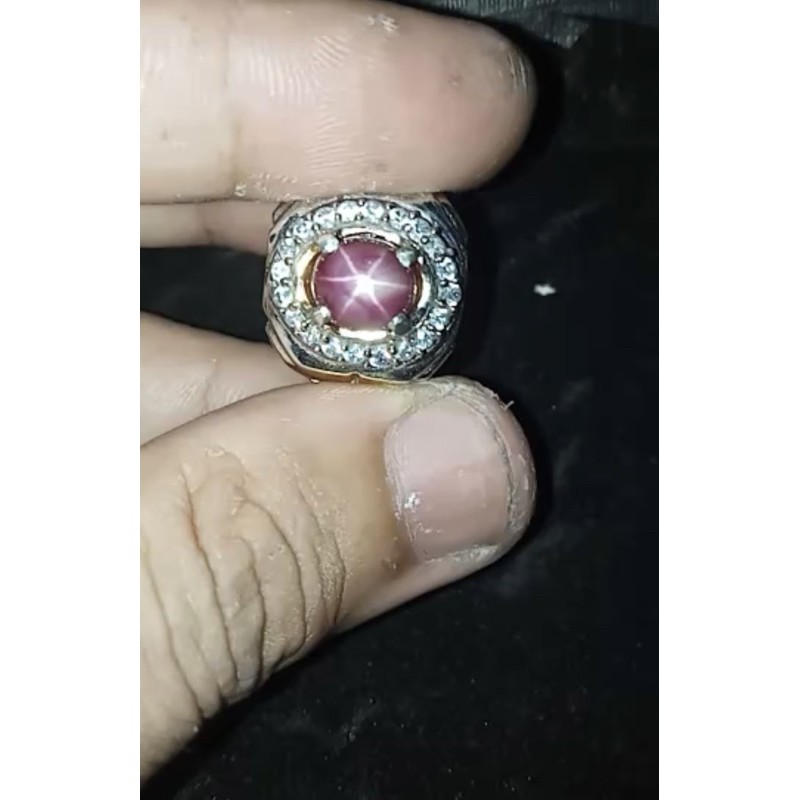 cincin perak asli batu ruby