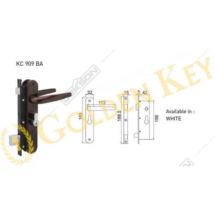Promo Terbatas - Kunci Ekspanda Dekson Kc 909 Handle Pintu Kawat Nyamuk Aluminium - Putih