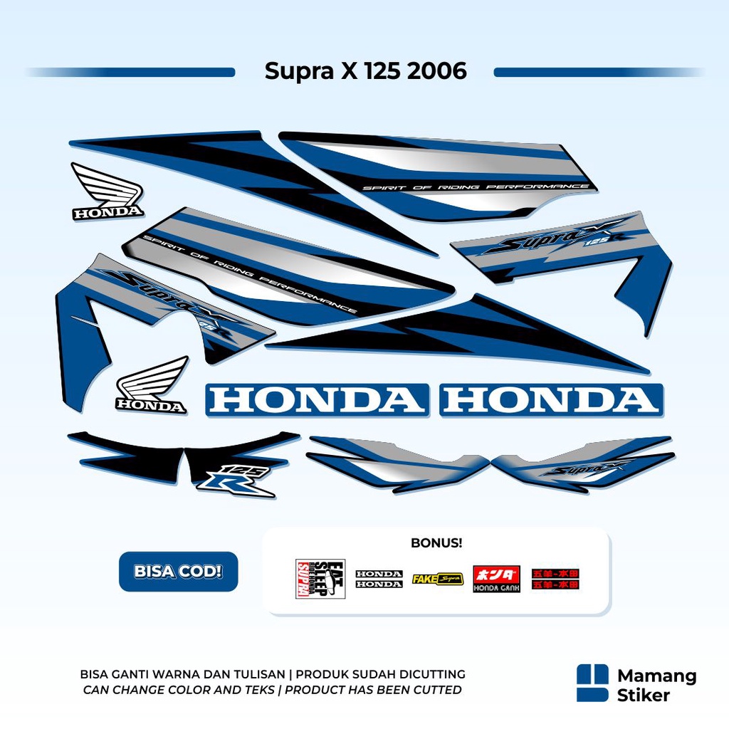 Striping Motor Honda Supra X 125 Tahun 2006 Variasi (4) Original Ori Custom Keren Simpel Racing 125D