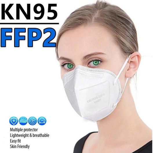 Masker KN95 Masker N95 Masker KN 95 Masker N 95 asli berizin BNPB CE FDA - PUTIH POLOS