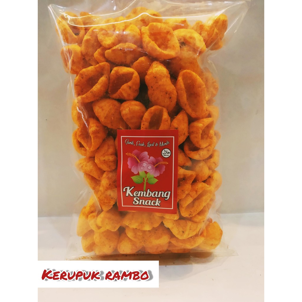 

KUE KERING- KERUPUK RAMBO RASA BALADO KEMASAN 250GR-KEMBANG SNACK