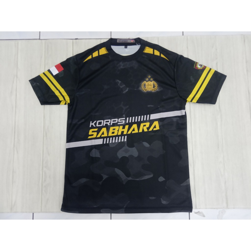 Kaos Pria/Jersy Olah Raga/Polisi Sabhara Dalmas Hitam Kombinasi New