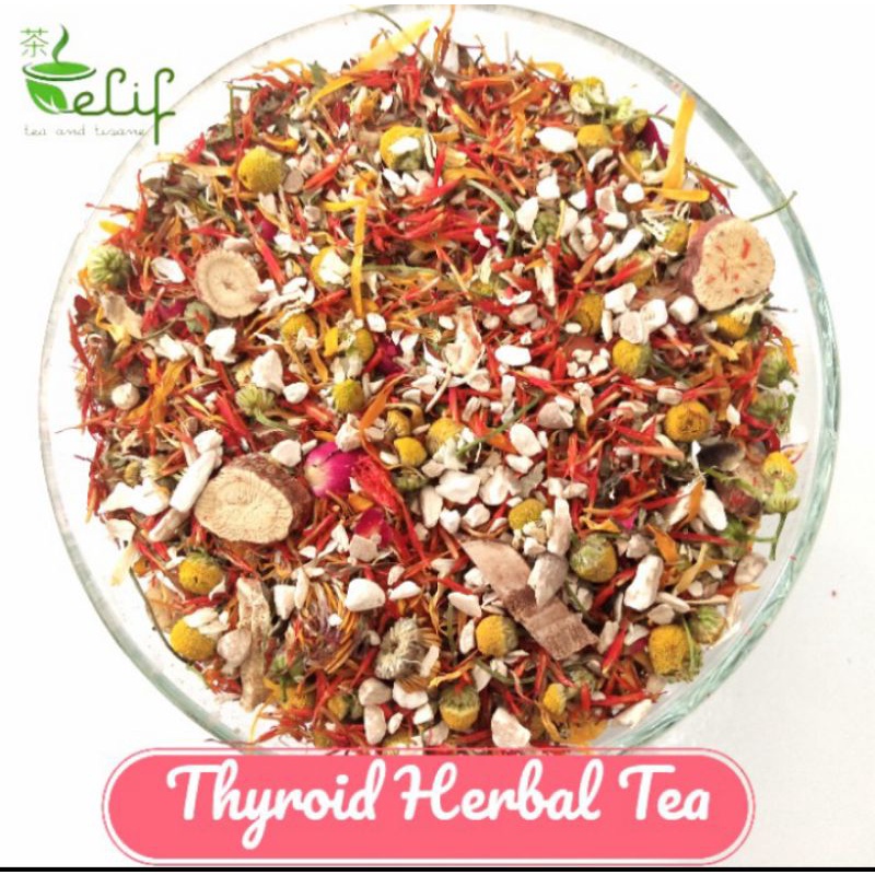 

ELIF TEA AND TISANE Thyroid Herbal Tea : Ashwagandha, Tulsi, Lemon Balm, Marigold, Reishi
