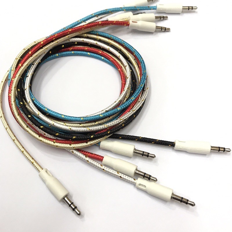 KABEL AUX 1 in 1 AUDIO JACK 3.5mm KABEL NYLON TEBAL BAGUS 90cm