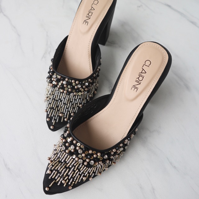 Wedding Shoes Sepatu Payet Sepatu Nikahan Clhoe Mules Shopee Indonesia
