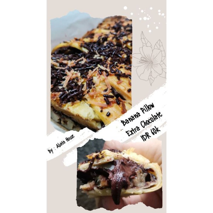 

BANANA PILLOW PISANG COKELAT KEJU KISMIS BOLEN STRUDEL