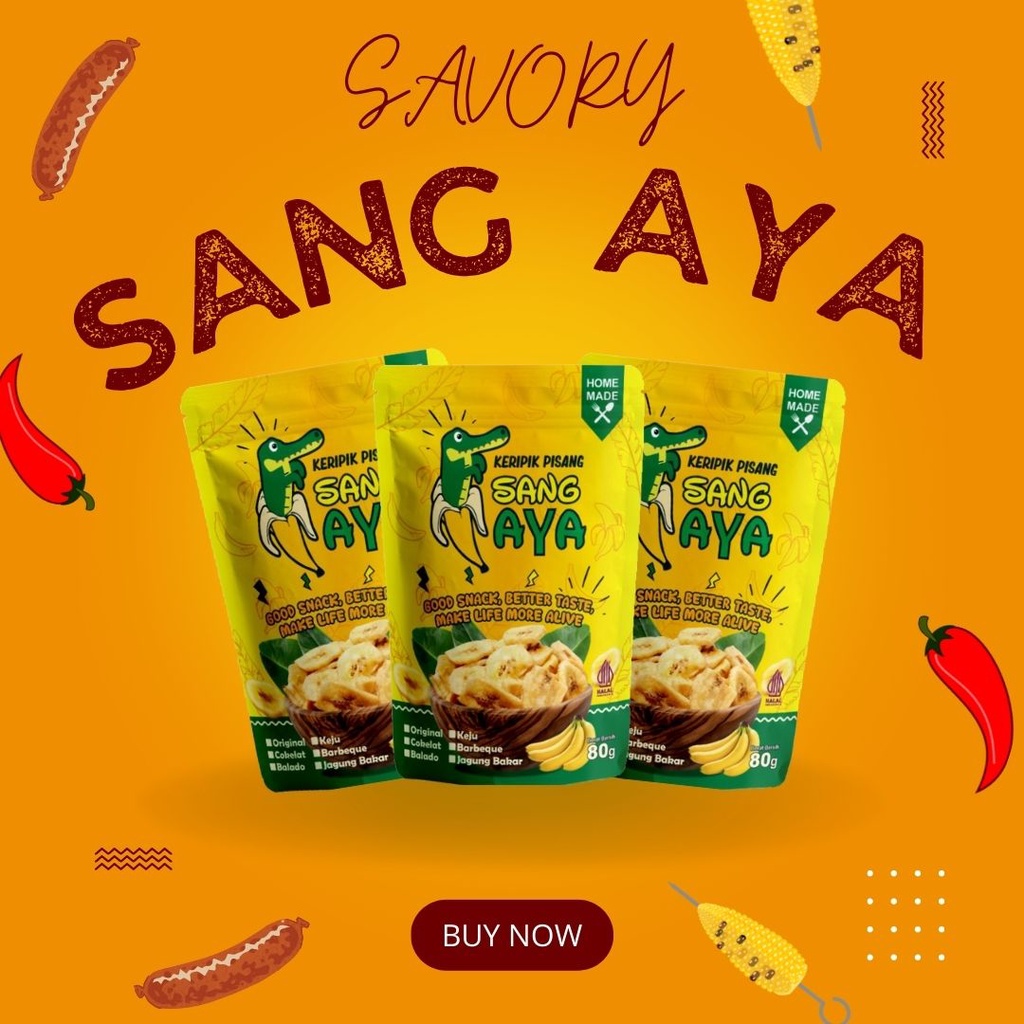 

Sang Aya (Savory) - Keripik Pisang (Balado, Barbekyu, Jagung Bakar)