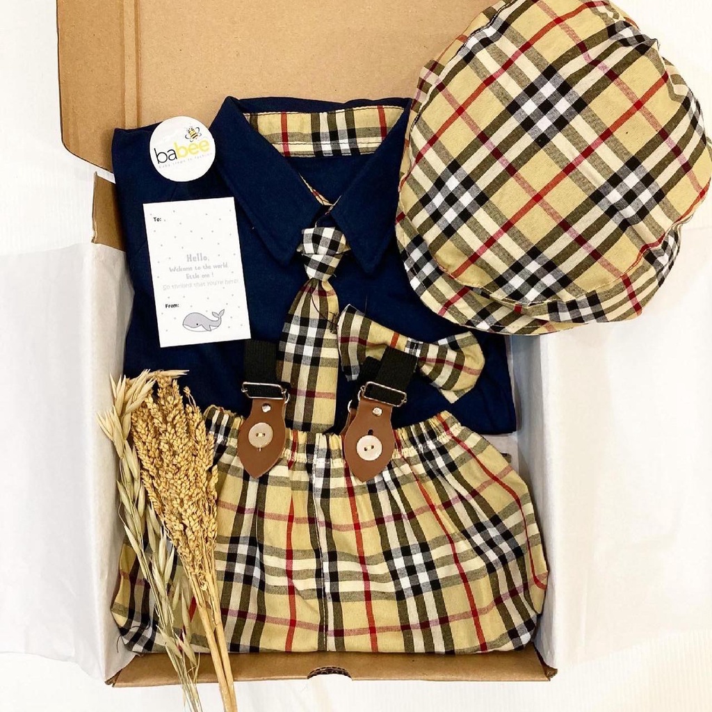 HAMPERS LAHIRAN Baby At Work SUIT dapat 2 dasi  Baju Setelan Kaos Celana Pergi Jalan Lucu Fashion An