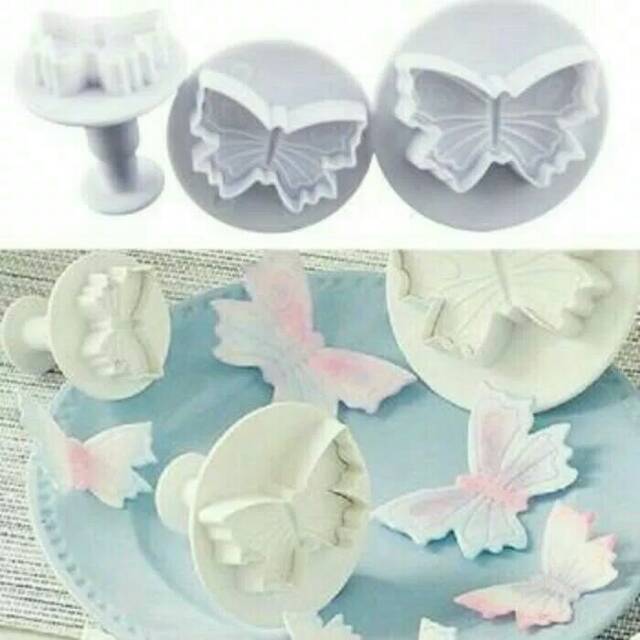 Plunger cutter butterfly cookie cutter cetakan kupu-kupu