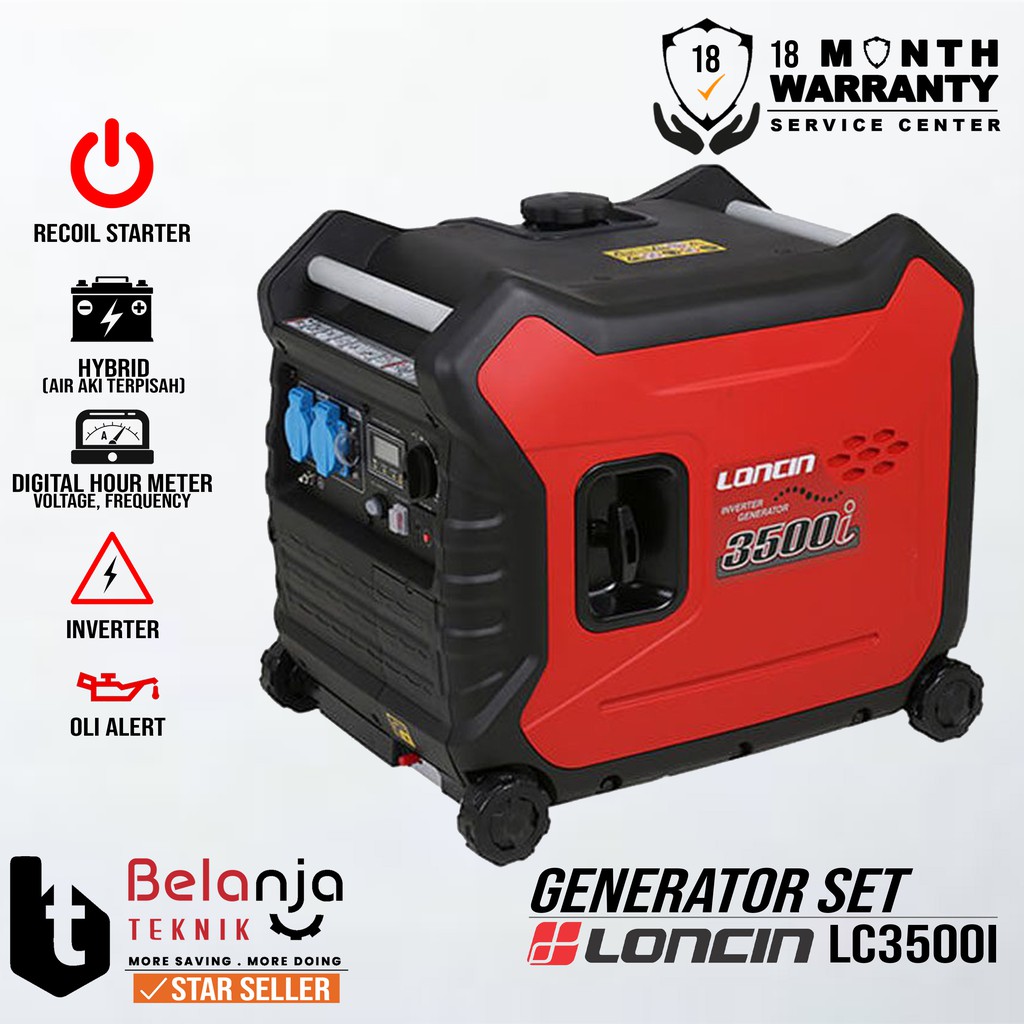 Loncin Genset Super Silent Bensin LC 3500 I Generator Set 3300 Watt