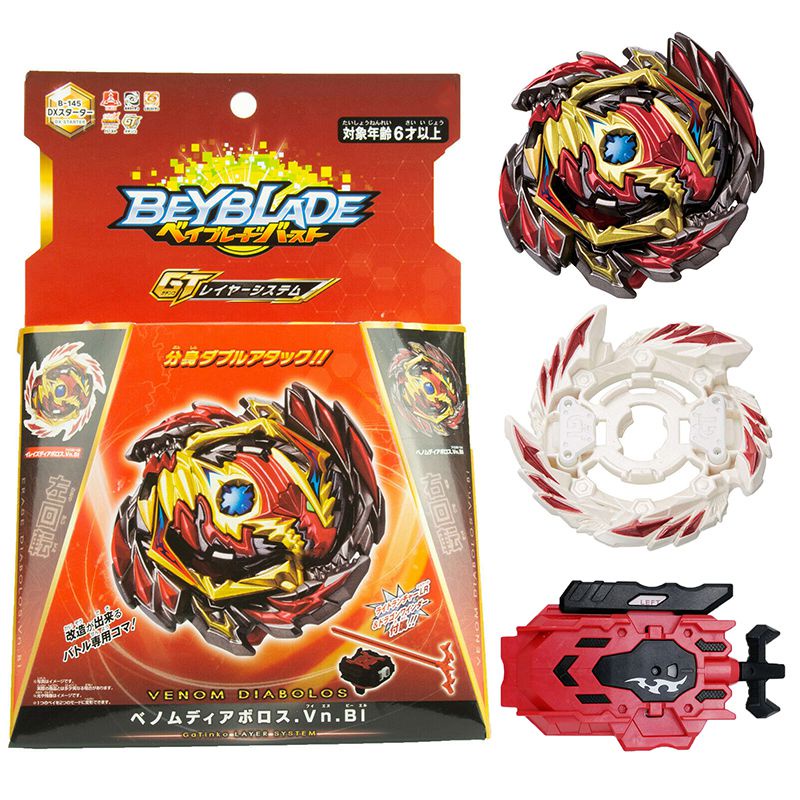 Beyblade New Brust Metal Fusion Ver. B-145 Dengan Grip Mainan Hadiah Peluncur Dua Arah