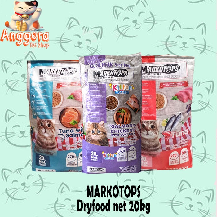 Makanan kucing kering Markotops 20kg adult Dry food (Grab gosend)