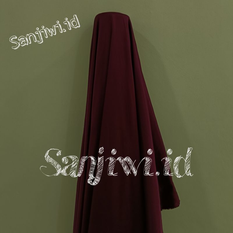 Kain SATIN VELVET PREMIUM / Kain Satin Bridesmaid High Quality-Merah Burgundy Gelap