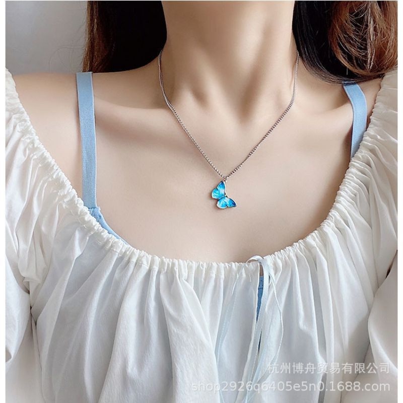 Kalung Kupu Kupu Gaya Korea Fashion Women Necklace Rantai Klavikula