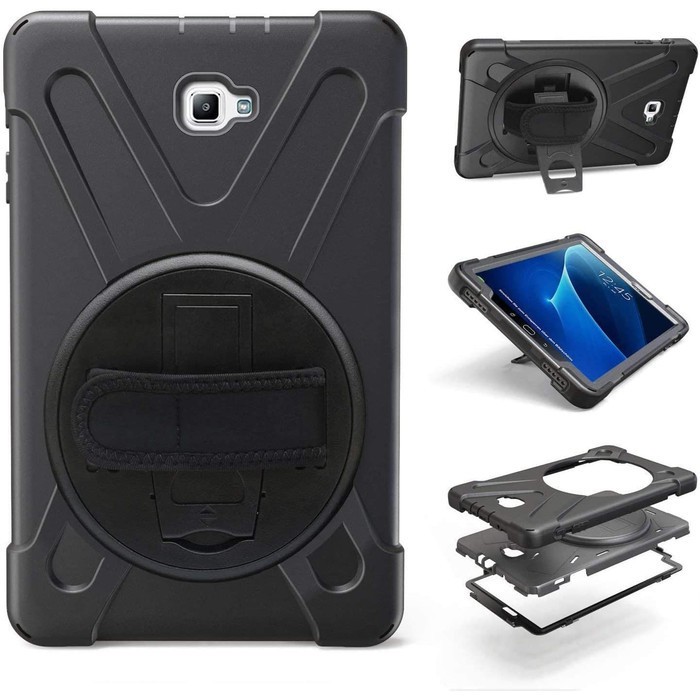 Samsung Tab A 10.1 P585 P580 Defender Military Hybrid Armor Case Strap