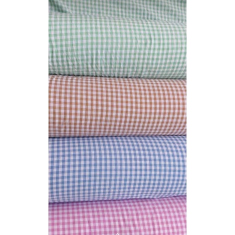 Kain Katun Motif Kotak Kecil Meteran 0.5