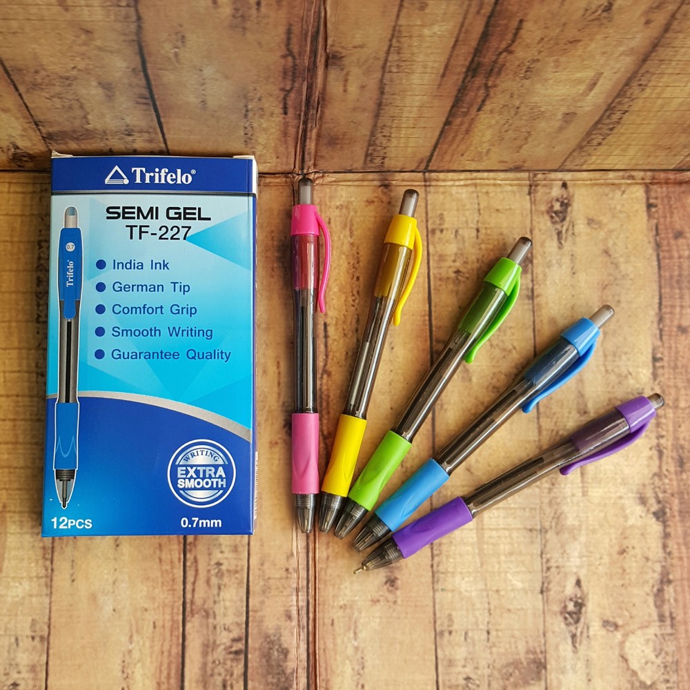 6 Pcs Pen - Pulpen - Ballpoint Gel Cetit - Gel Ink Pen Trifello 0.7MM TF - 227