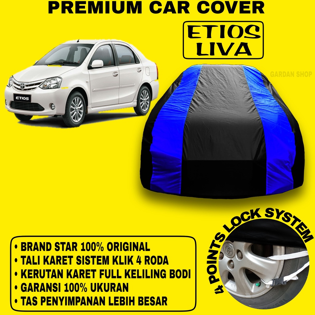 Body Cover ETIOS LIVA Sarung Strip BIRU Penutup Pelindung Bodi Mobil Etios Liva PREMIUM