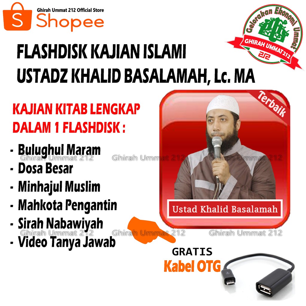 Flashdisk 16gb Kajian Islami Kajian Kitab Ceramah Islami Ustadz Khalid Basalamah Shopee Indonesia