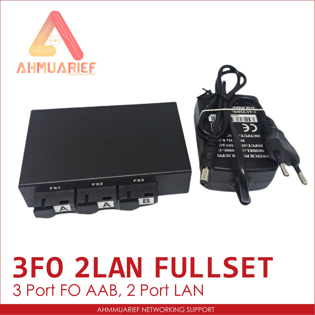 Media Converter Fiber Switch 3 Port FO SC AAB 2 Port LAN RJ45 3SC 2RJ45 3FO 2LAN Fiber Optik CM3F2E