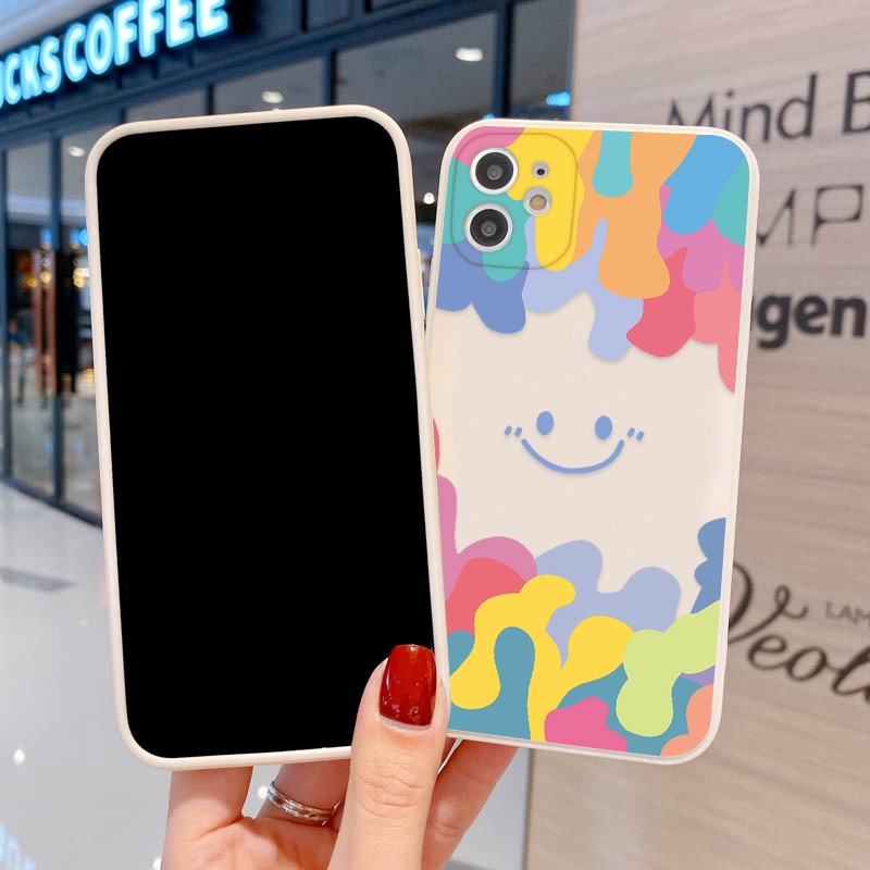 Soft Case Silikon Motif Smiley Face Untuk iPhone 13 12 11 Pro Max 12 13 Mini X XS Max XR 7 8 6 6S Plus SE 2020